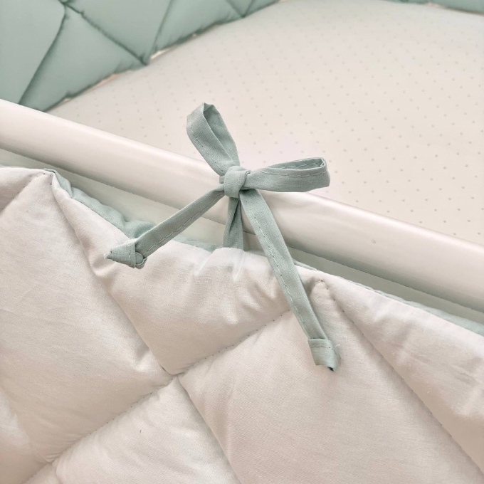 Protectie laterata patut bebe din 4 piese menta (3)